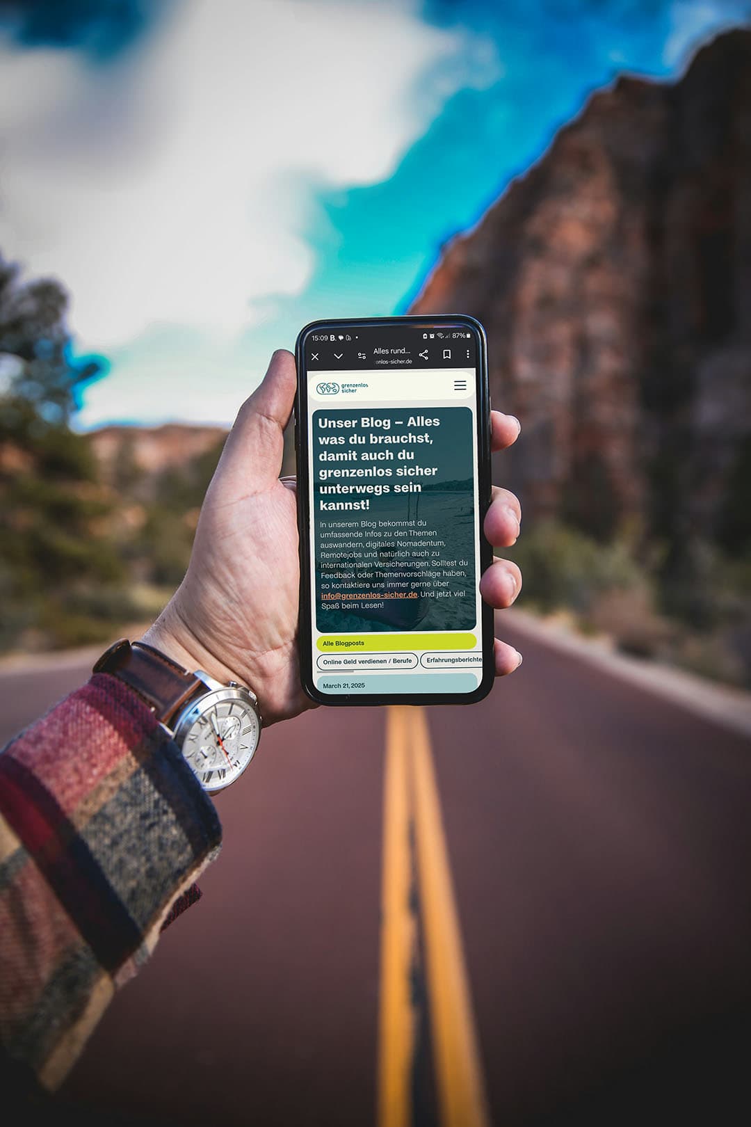 Blog von grenzenlos sicher auf dem Smartphone